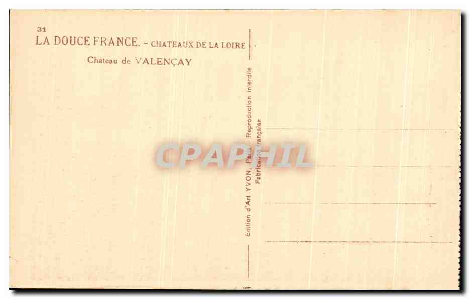 Château de Valençay — vue générale — Édition d'Art YVON, n°31 — Reverso
