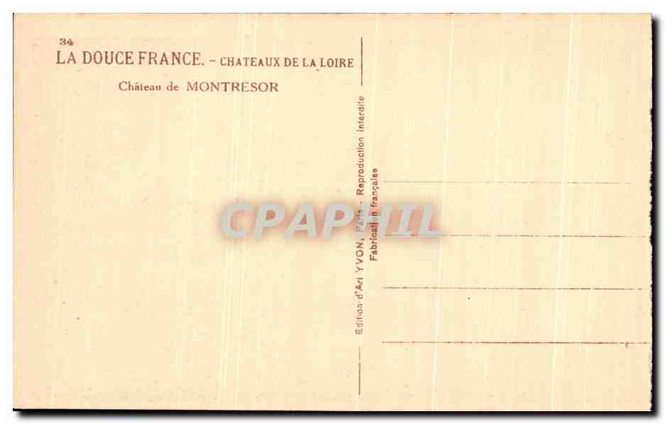 CPA La Douce France Chateaux De La Loire Chateau de Montresor — Rückseite