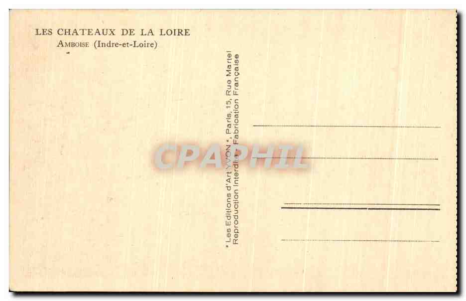 CPA Les Chateaux De La Loire Amoise — Rückseite