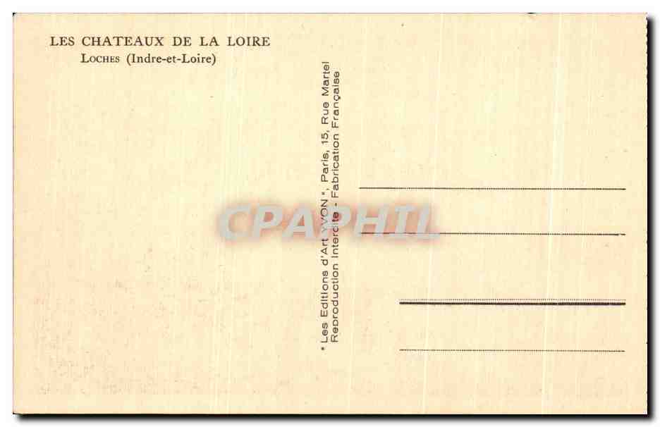 CPA Les Chateaux De La Loire Loches  — Rückseite