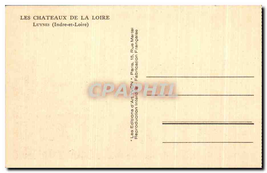 CPA Les Chateaux De La Loire Luynes — Rückseite