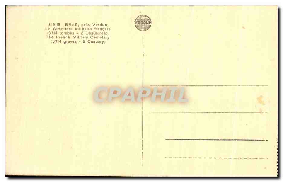 Cimetière militaire français à Bras — Verdun — éditeur Verdun — Reverso