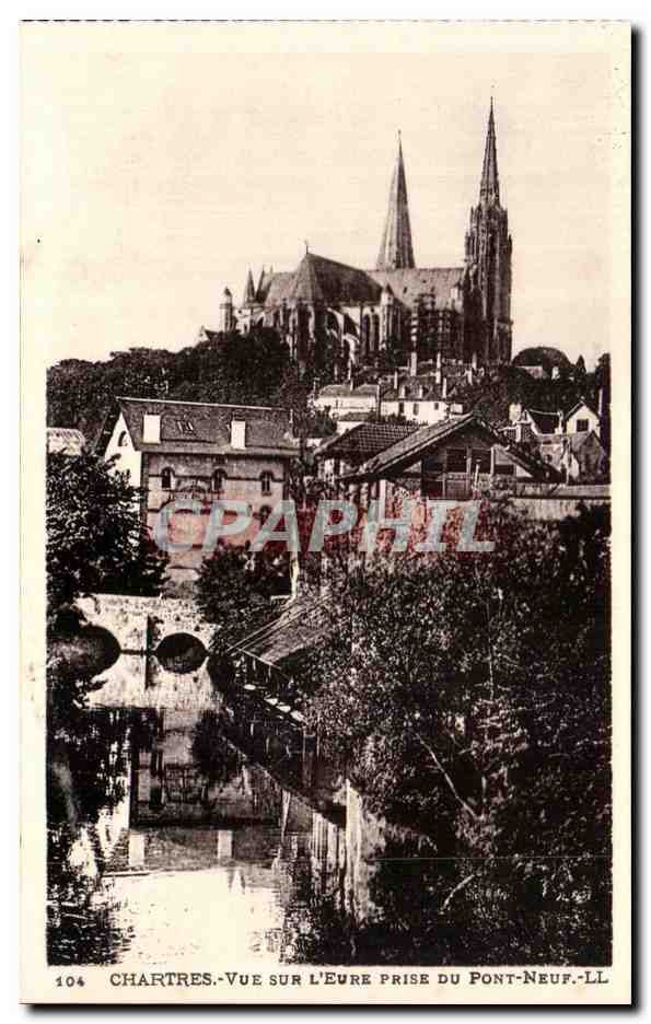 CPA Chartres Vue Sur L'Eure Prise Du Pont Neuf Lavoir