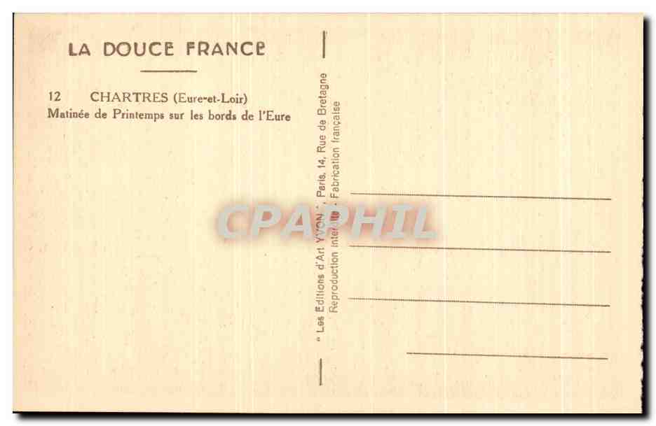 CPA Chartres matinee de Printemps sur les bords de lEure — Verso