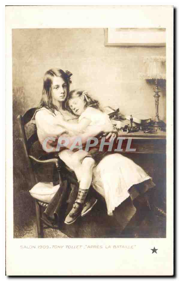 CPA Salon de 1903 Tony Tollet Apres la Bataille Enfants