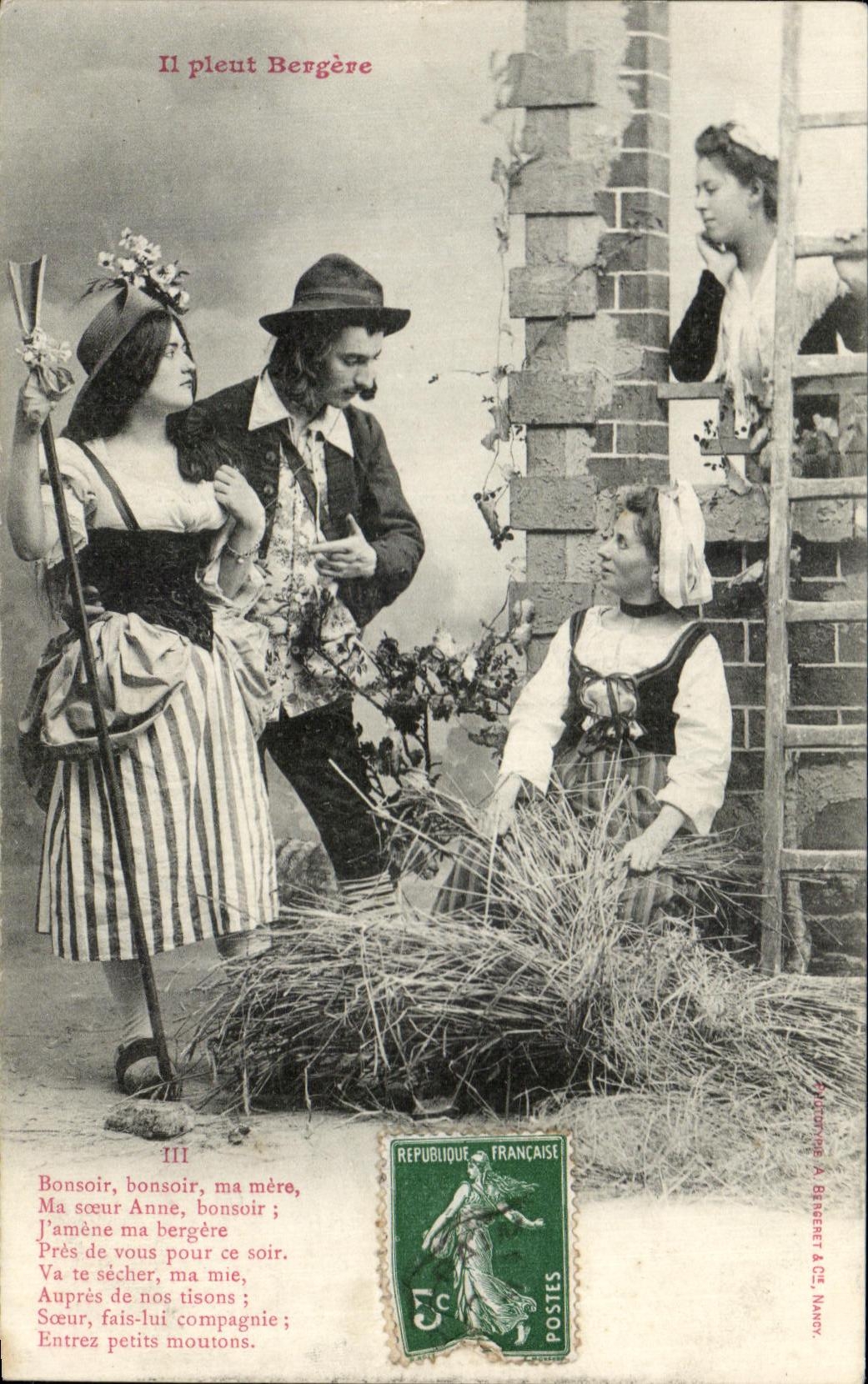 CPA Fantaisie Il pleur bergere Folklore 