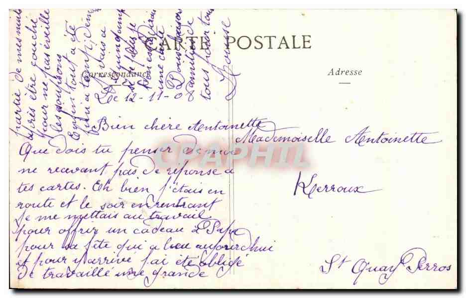 CPA Fantaisie Il pleur bergere Folklore  — Verso