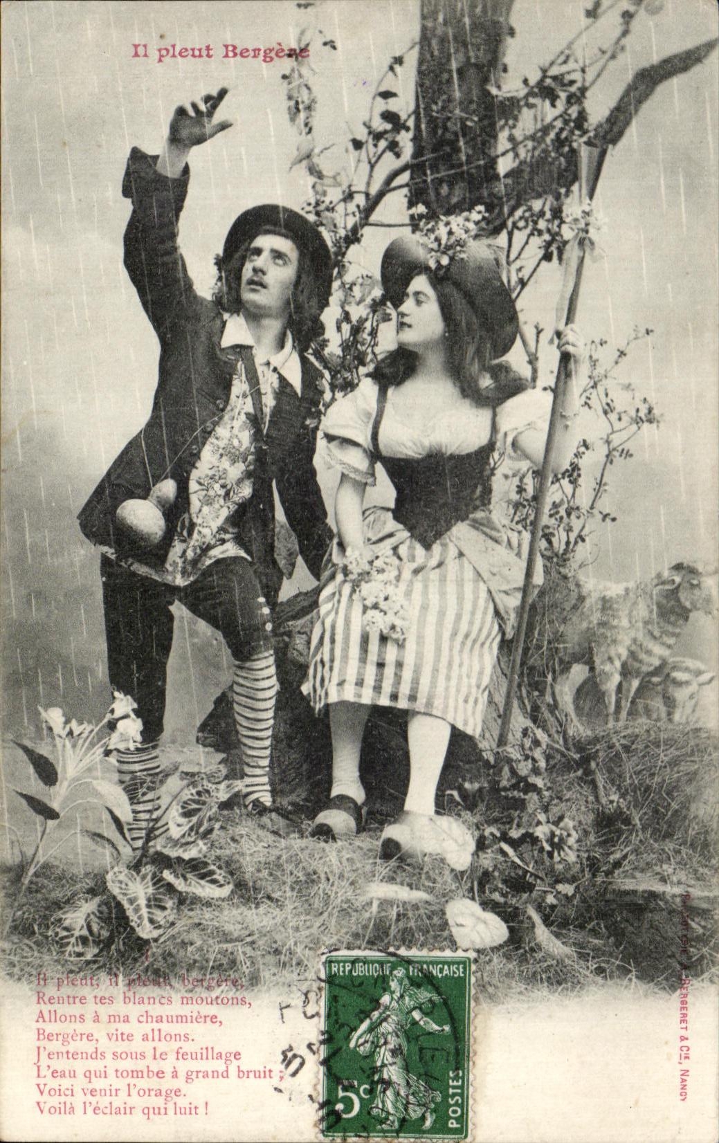 CPA Fantaisie Il pleur bergere Folklore 