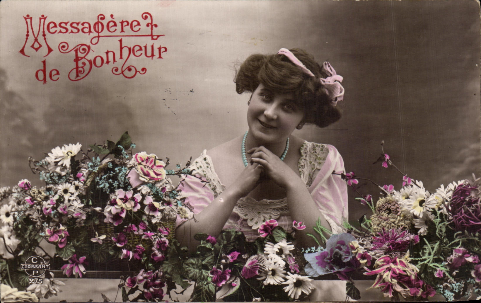 CPA Messagerie De Bonheur Fantaisie Femme 