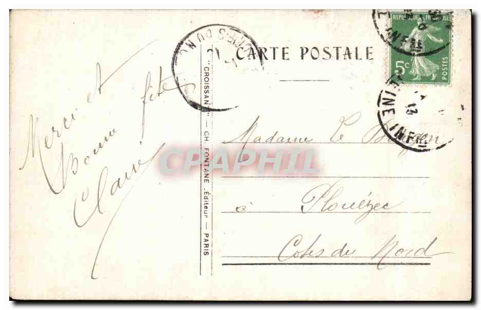 CPA Messagerie De Bonheur Fantaisie Femme  — Rückseite