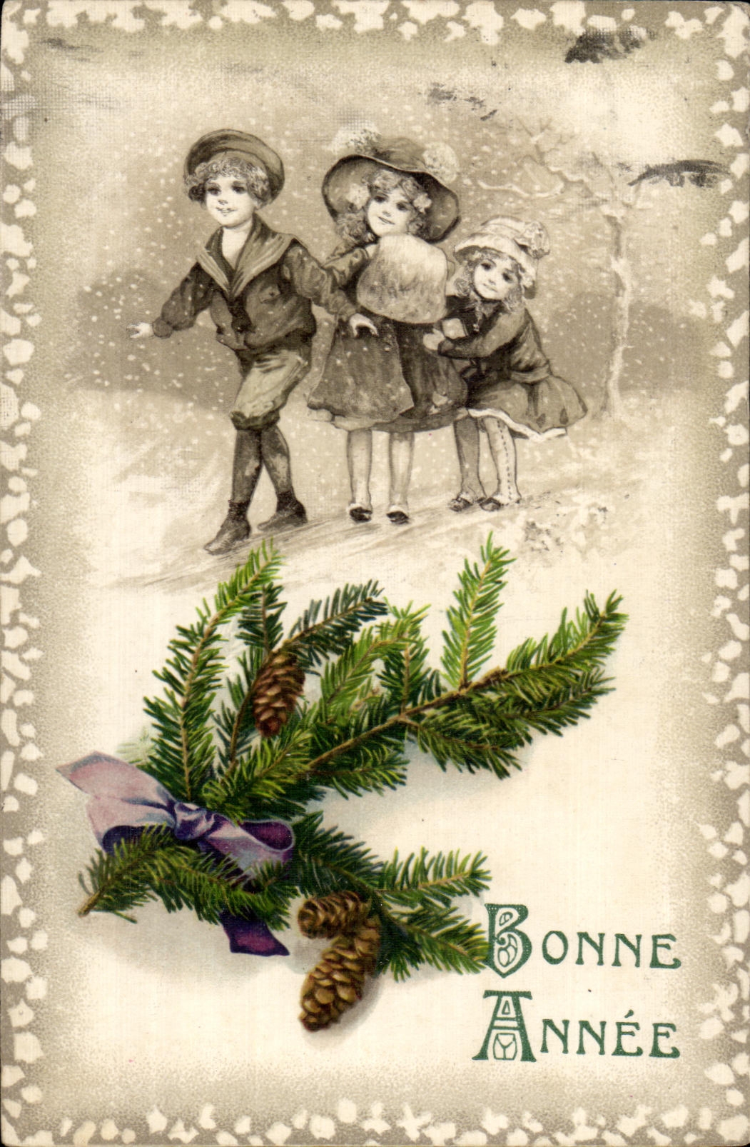 CPA Fantaisie Enfants Bonne Annee