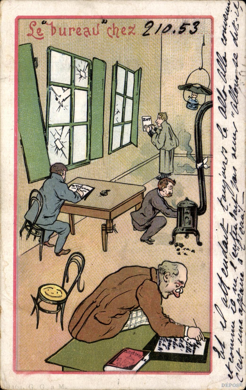 CPA Le Bureau Chez210 53 Illustrateur 