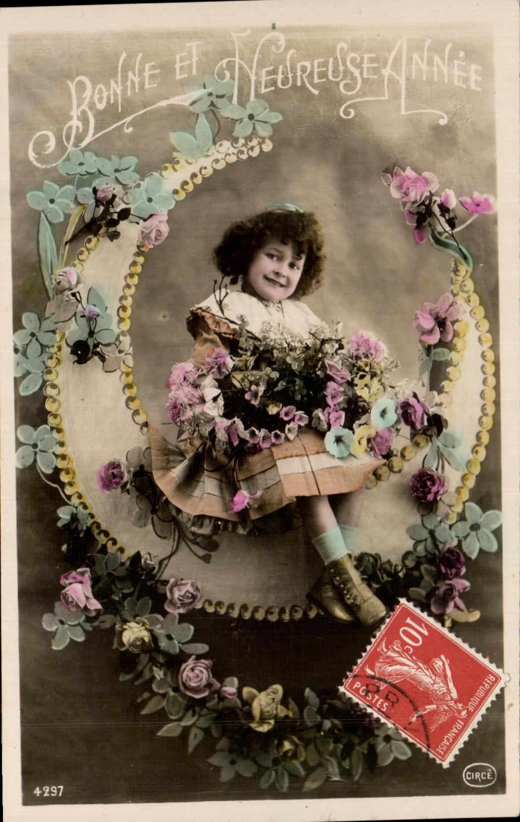 CPA Fantaisie Enfant Bonne Et Heureuse Annee