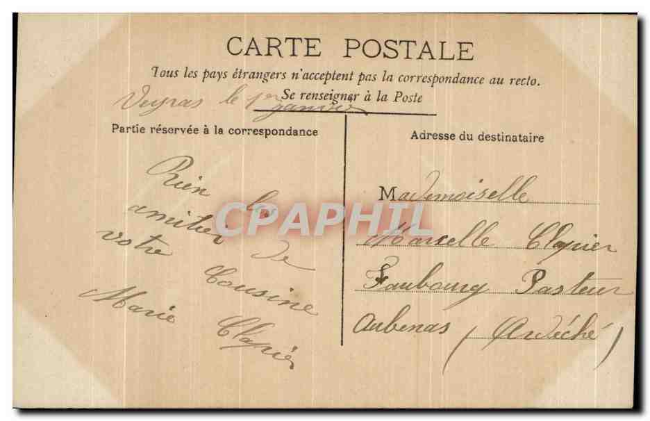 CPA Fantaisie Enfant Bonne Et Heureuse Annee — Verso