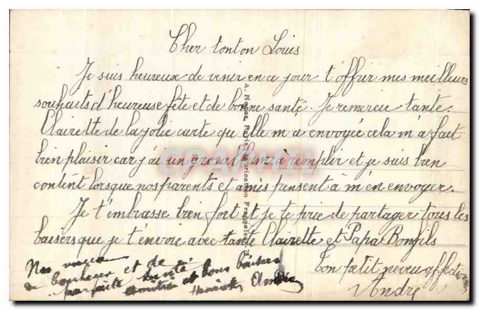 CPA Fantaisie Enfant Garcon Bonne Fete — Rückseite