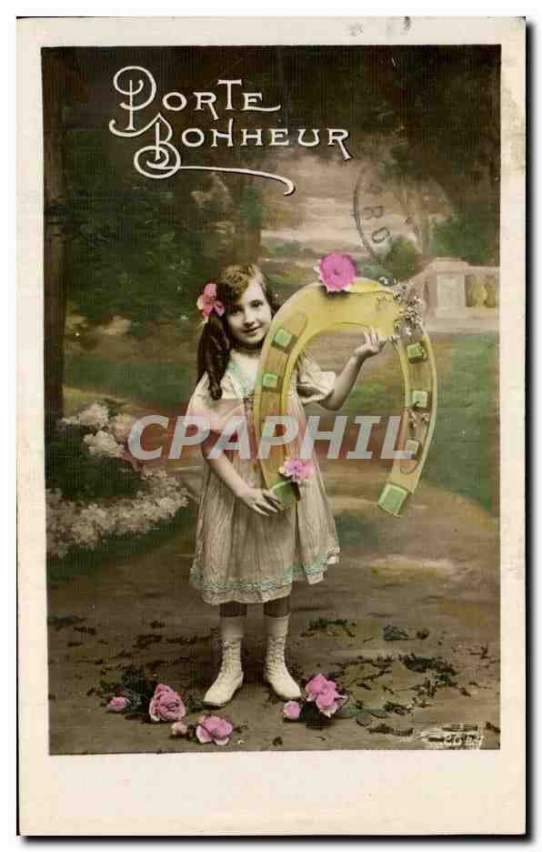 CPA Fantaisie Enfants Fer a cheval