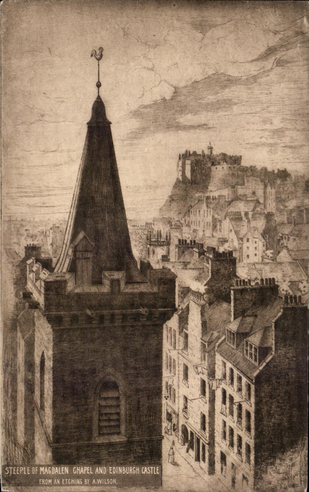 CPA Steeple of Magdalen Chapel And Edinburgh Castle