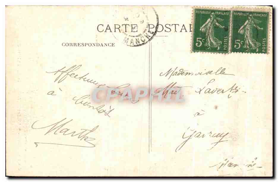 CPA Carolles L'Effort Baudoux Hotel Benit cheval Attelage  — Back