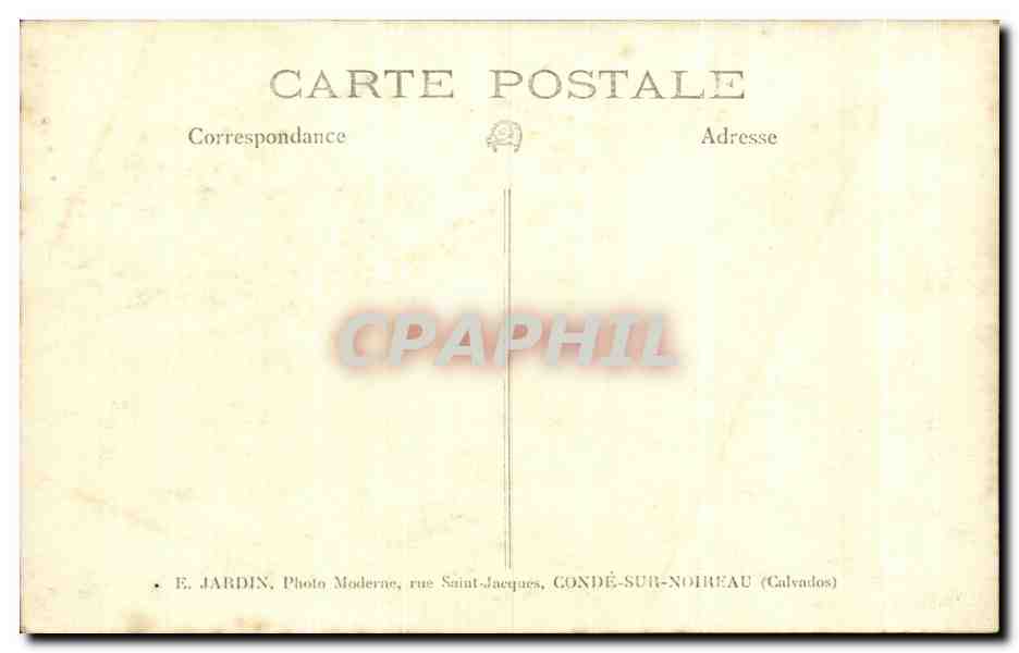 CARTE PHOTO Eglise Conde Sur Noureau — Verso