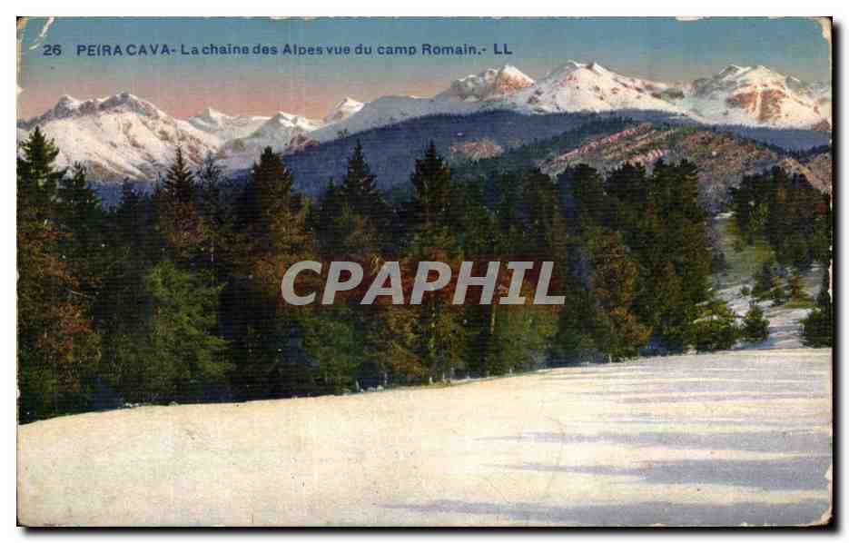 CPA Peiracava La Chaine Des Alpes Vue Du Camp Romain