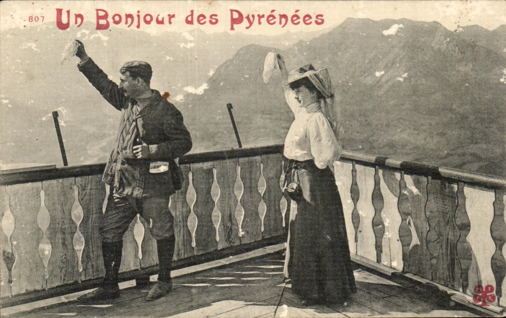 CPA Un Bonjour Des Pyrenees