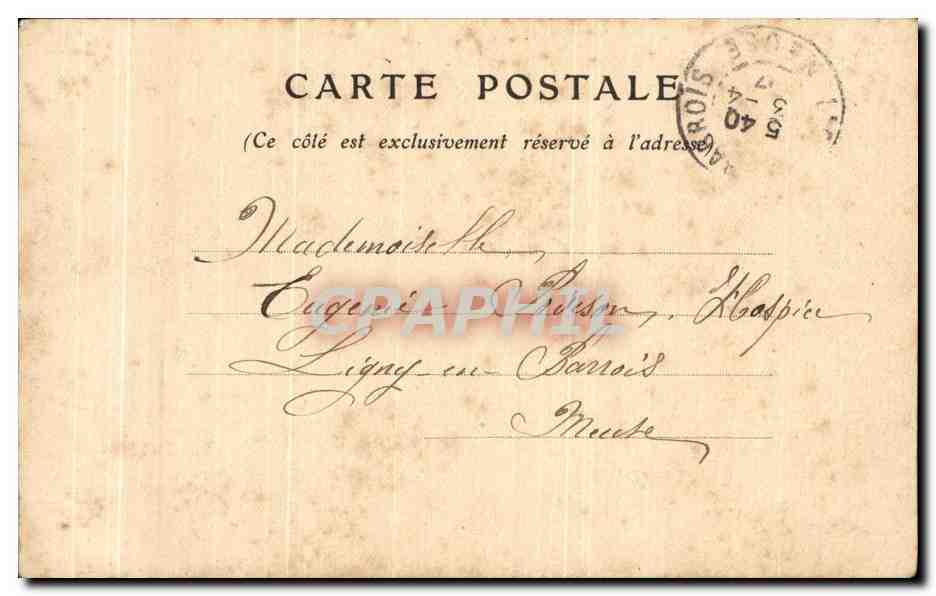 CPA Fantaisie Enfants Poisson anguille Avril  — Rückseite