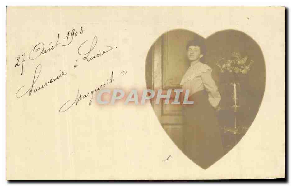 CARTE PHOTO Femme Coeur 