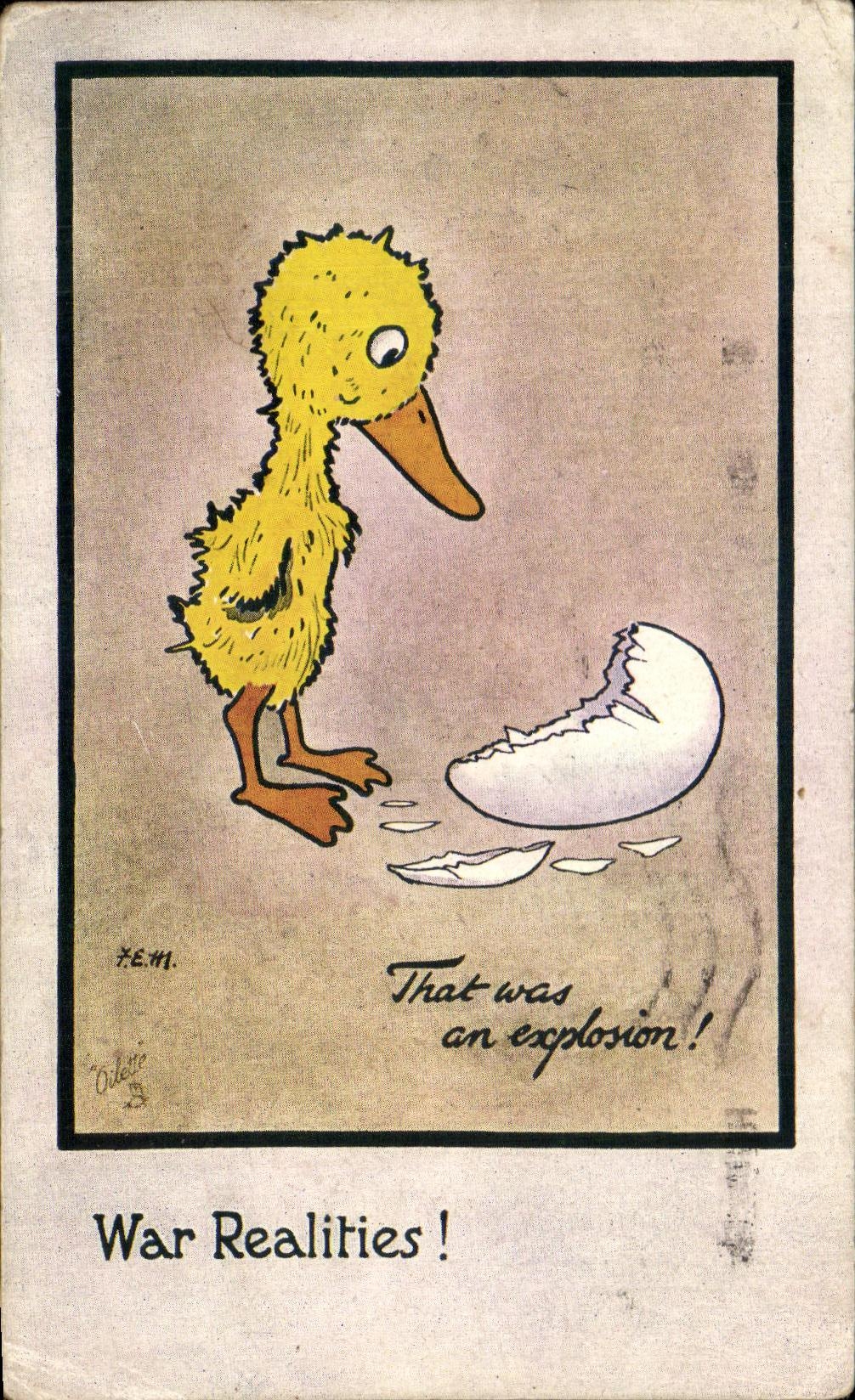CPA War Realities Canard Oeuf Humour 
