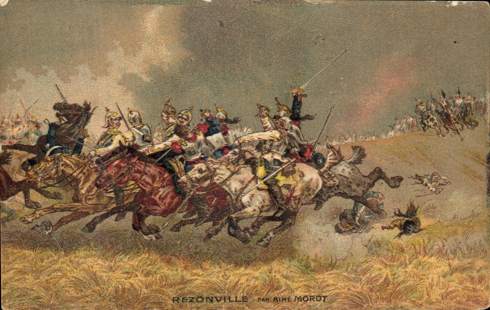 Slag bij Rezonville — scène van cavalerie — door Aime Morot