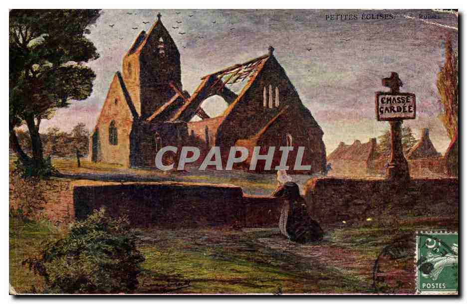 CPA Petires Eglises Les ruines 