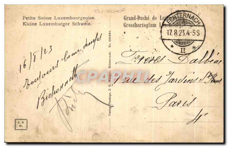CPA Holey Bei Berdorf Luxembourg — Rückseite