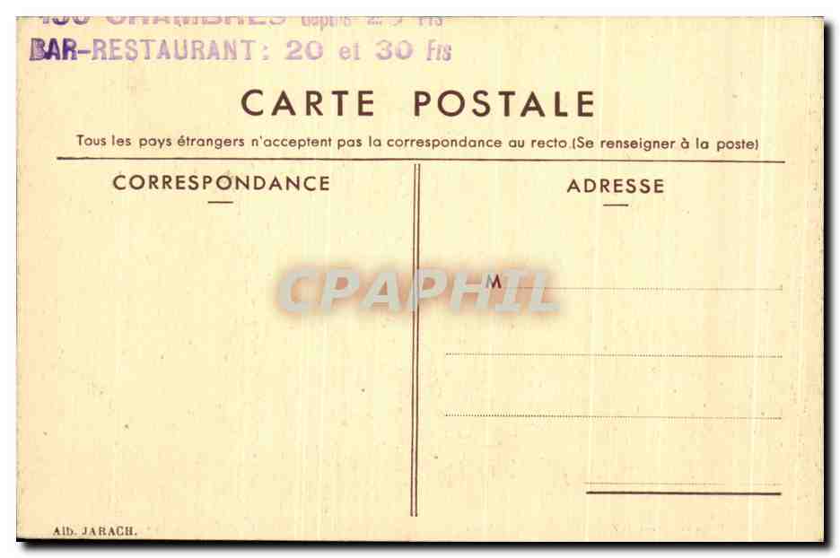 CPA Le Havre L'Hotel Frascati Vu De La Mer  — Rückseite