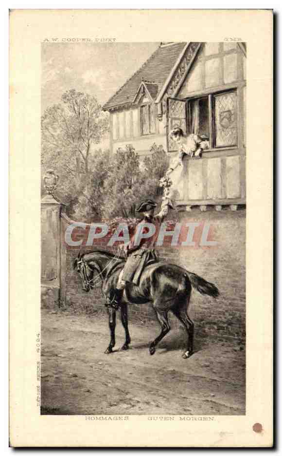 CPA Hommagns gutein Morgen Cheval