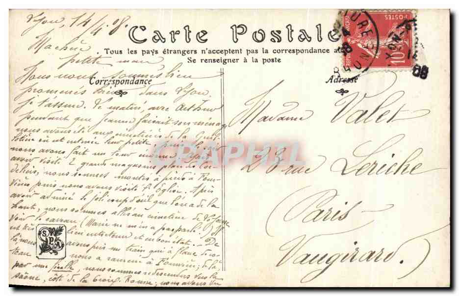 CPA Salons De Paris Le Rhone Et La Saone Par Vermare — Verso