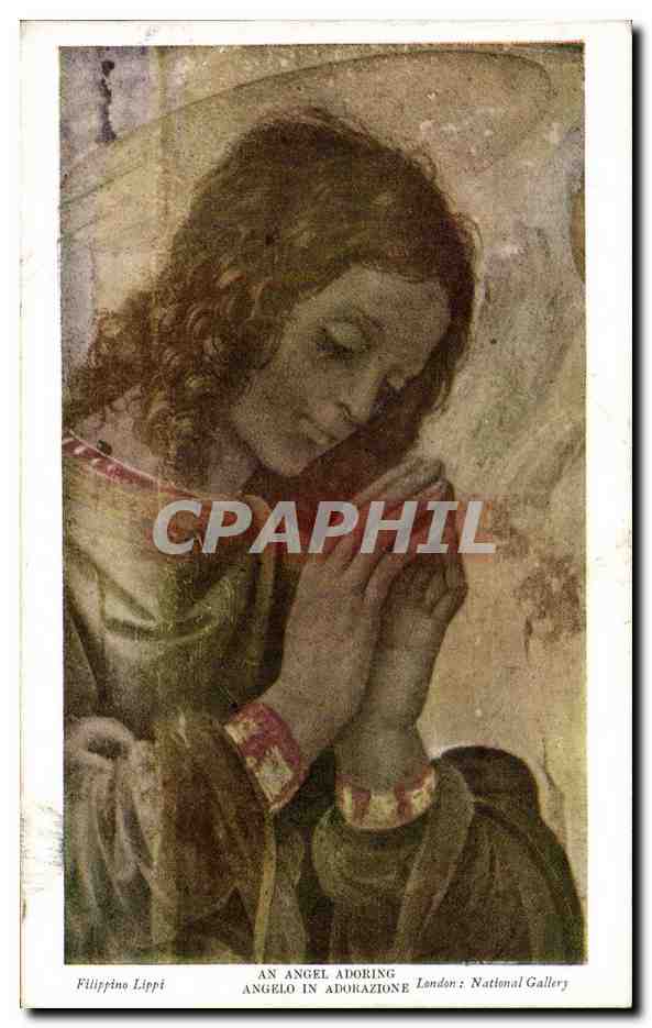 CPA An Angel Adoring Angelo In Adorazione Filippino Lippi London National Gallery
