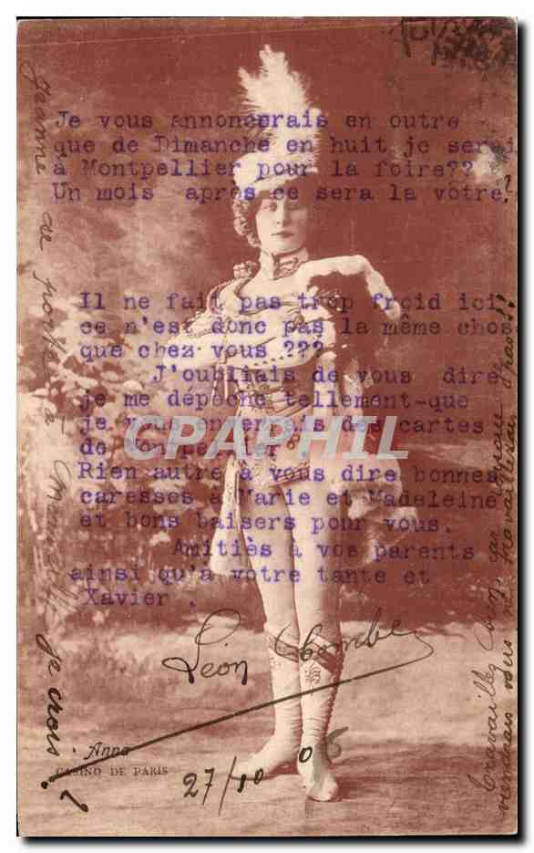 CPA Fantaisie Femme Montapllier Danseuses 