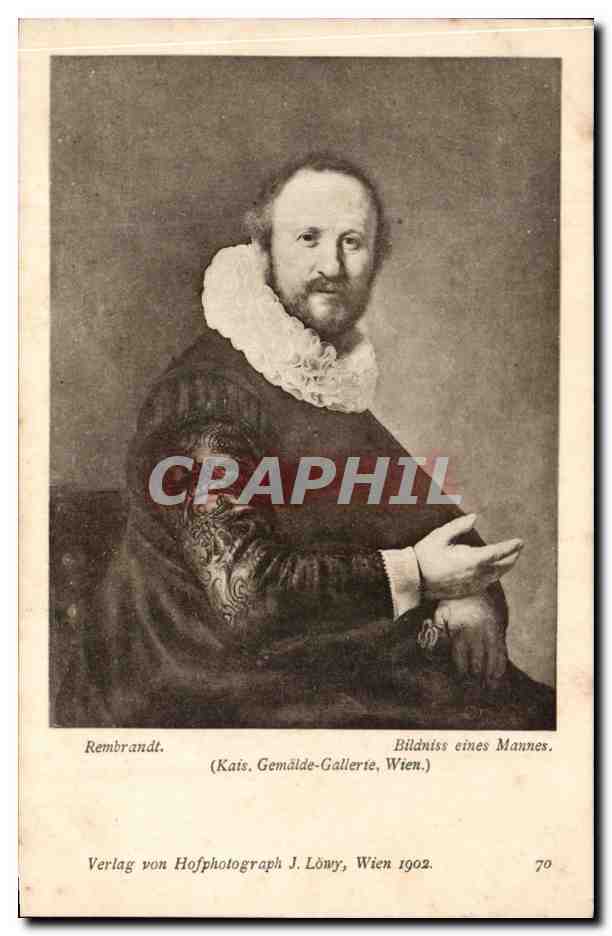 CPA Rembrandt Bildniss eines Mannes Kais Gemalde Gallerie Wien 