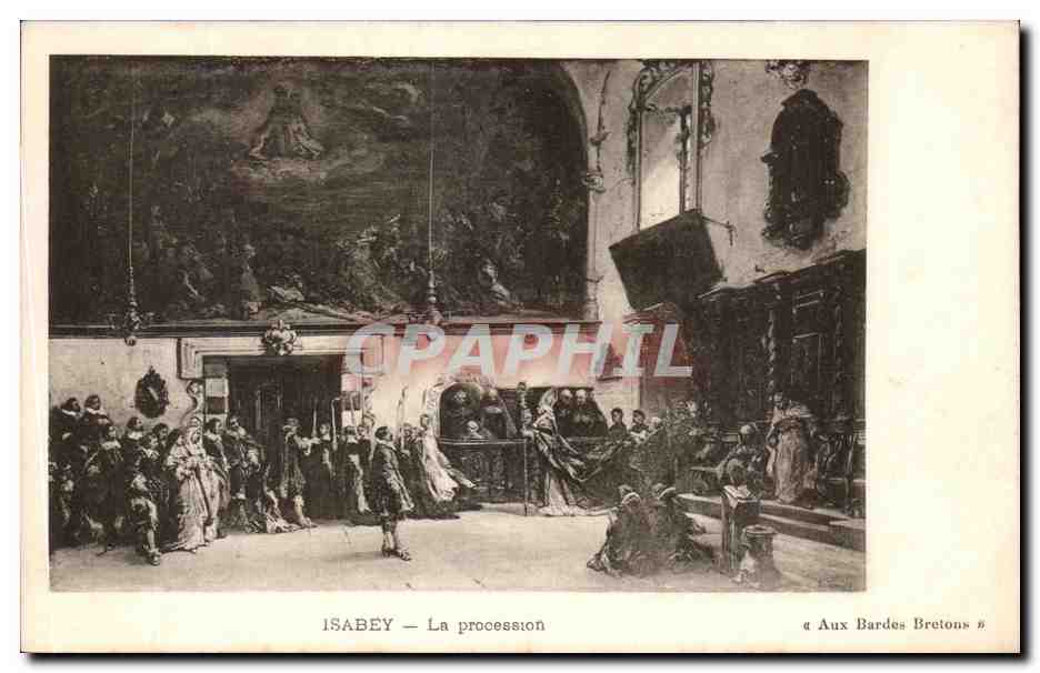 CPA Isabey La procession Aux Bardes Bretons