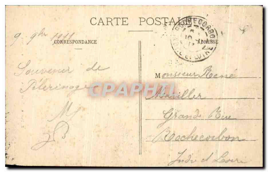 CPA Damon Saint Martin partageant son Manteau  — Verso