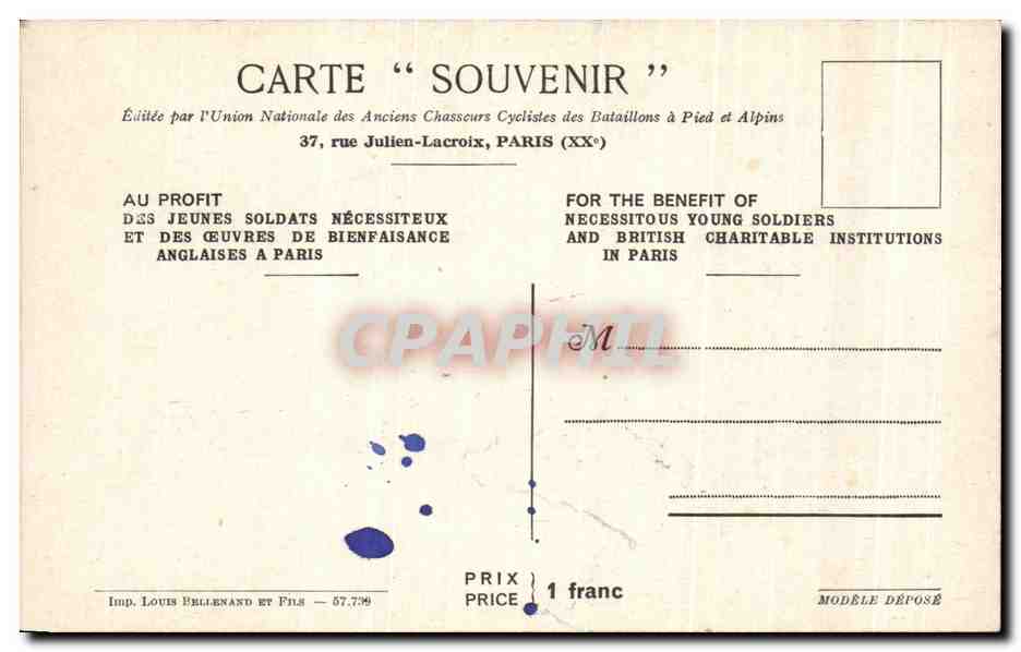 Royaume-Uni et France — Visite royale de 1938 — Édition C. Midleman — Rückseite