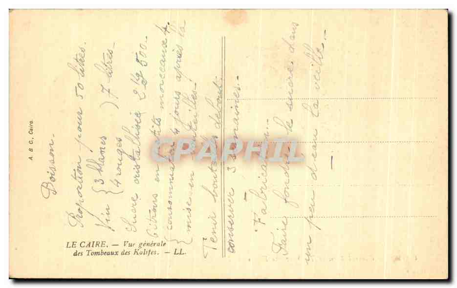 CPA Cairo General view Of Tombs Of The Kalifs Egypte Ane  — Back