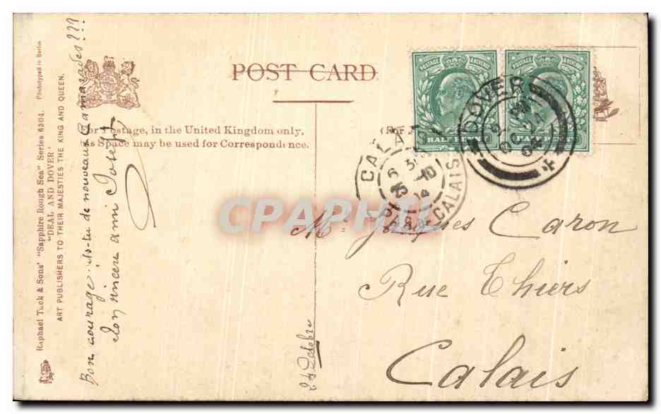 CPA Shakespeare Cliff Dover — Verso