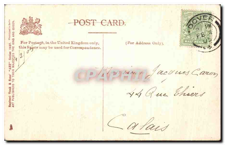 CPA Rubbing Down the Post Horse Cheval George Morland  — Back