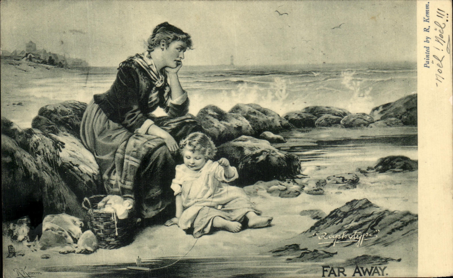CPA Far Away Femme et enfant