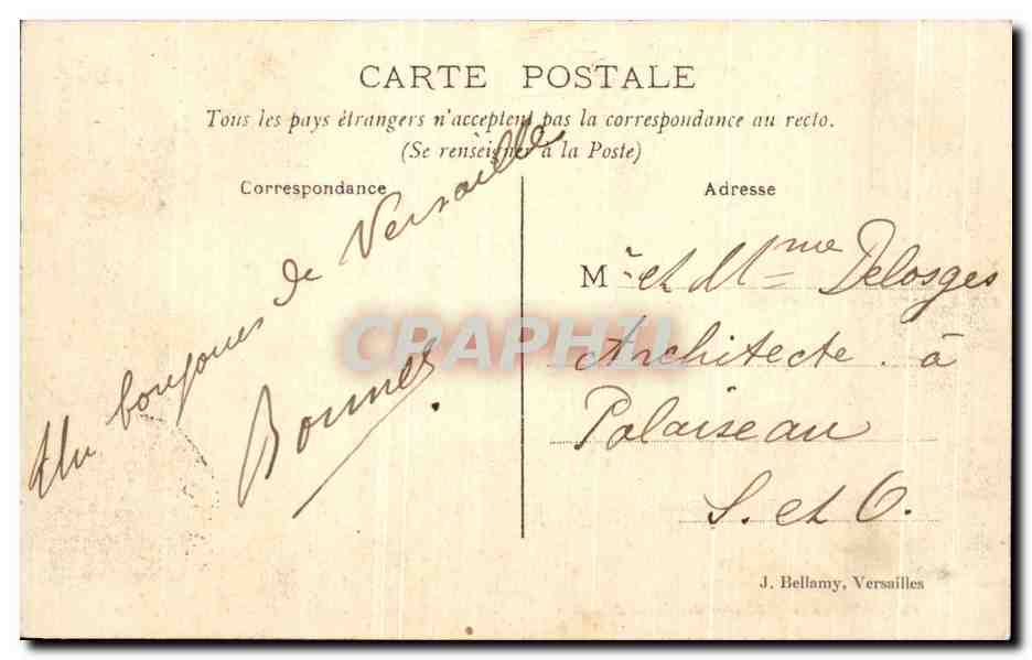CPA Parc De Versailles Bosquet Des Bains D'Apollon — Verso