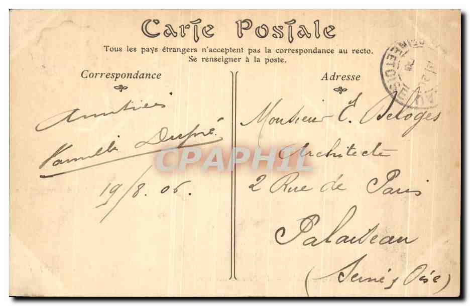 CPA Robinson Aulnay Le Parc Du Chateau — Rückseite