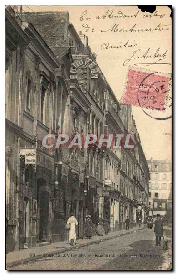 CPA Paris rue Biot Concert Europeen 