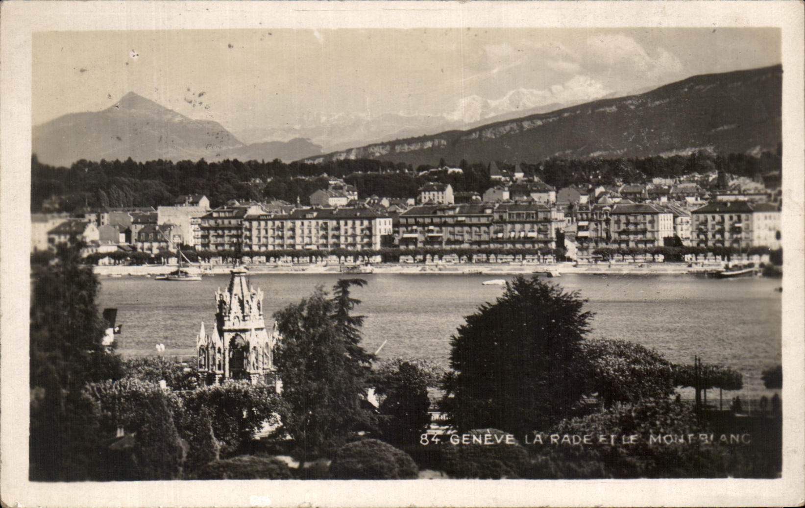 CPA Geneve La Rade Et Le Mont Blanc 