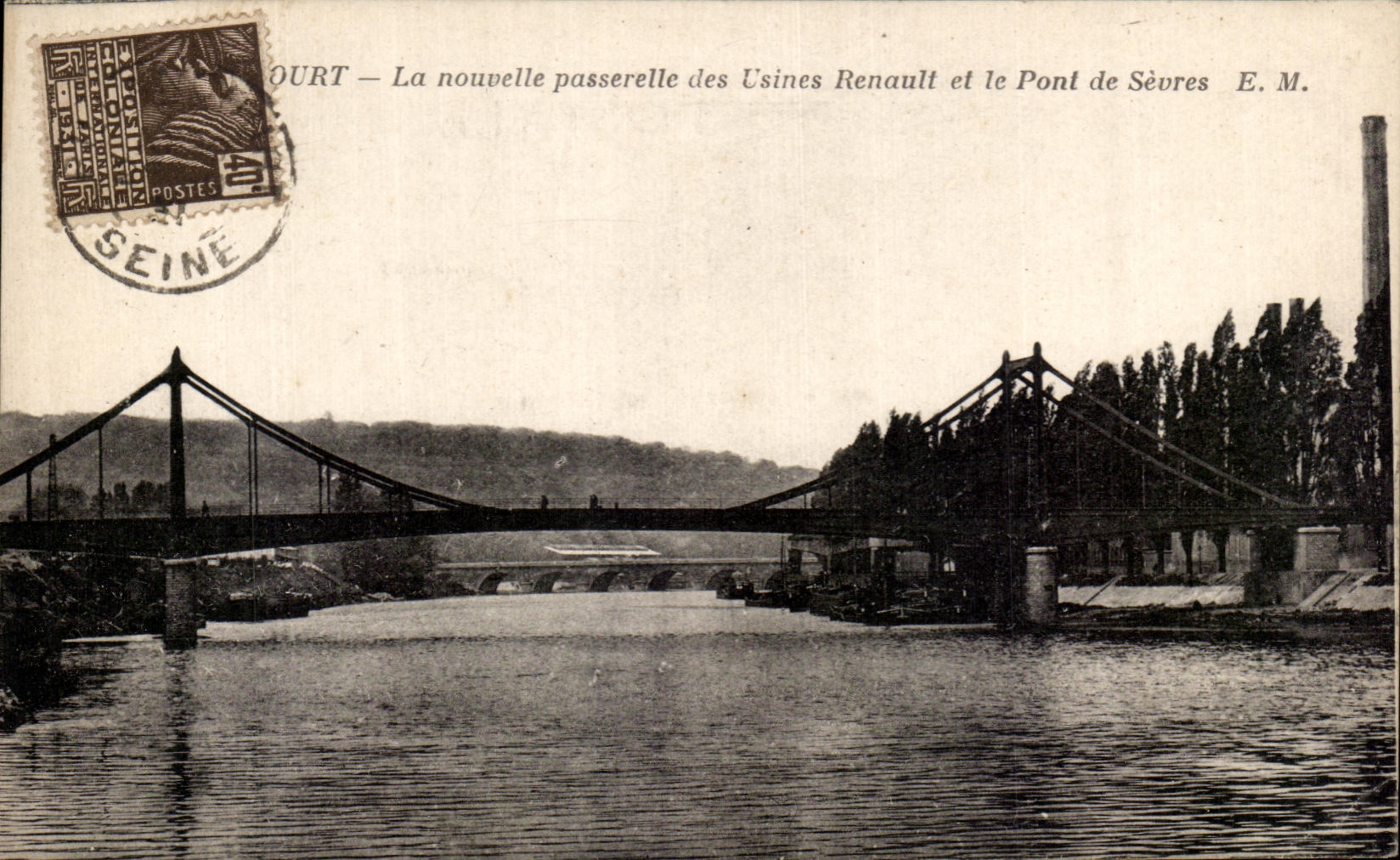 CPA La Nouvelle Passerelle Des Usines Renault Et Le Pont De Sevres Boulogne Billancourt 