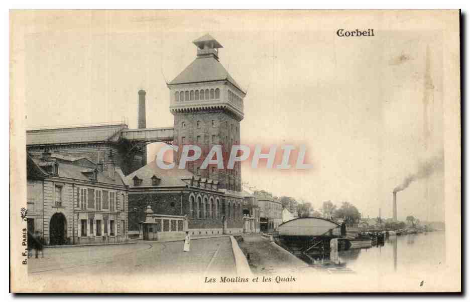CPA Corbeil Les Moulins Et Les Quais